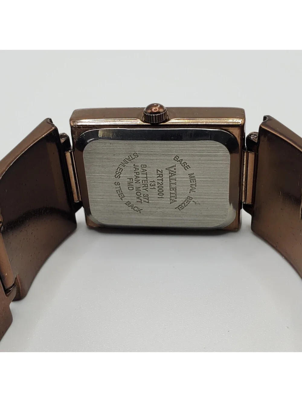Valletta Rectangle Prisim Watch Women 21mm Bronze Tone New Battery